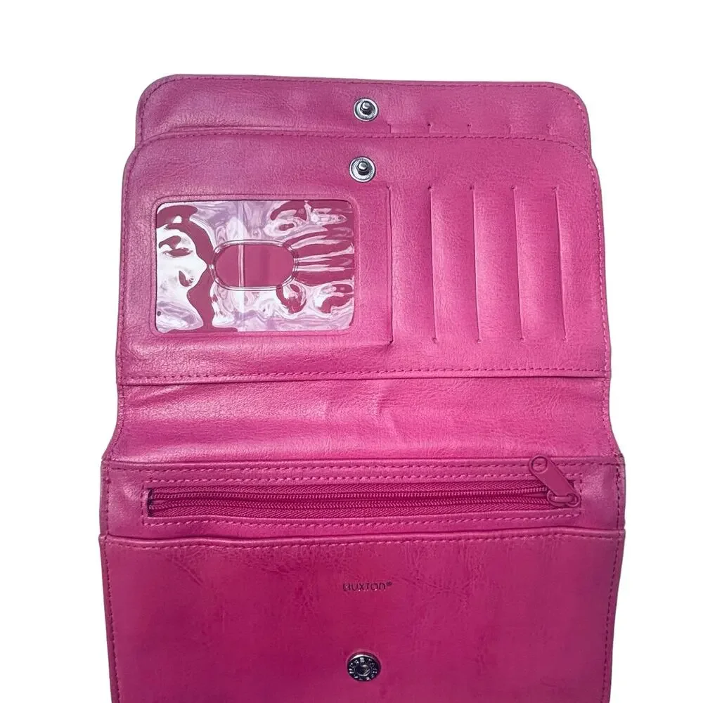 Buxton Pink Double Wallet Lots of Storeage Multiple Card Slots Very Clean